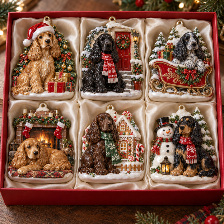 English Cocker Spaniel Christmas Acrylic Ornament Gift Set NCU0TM175