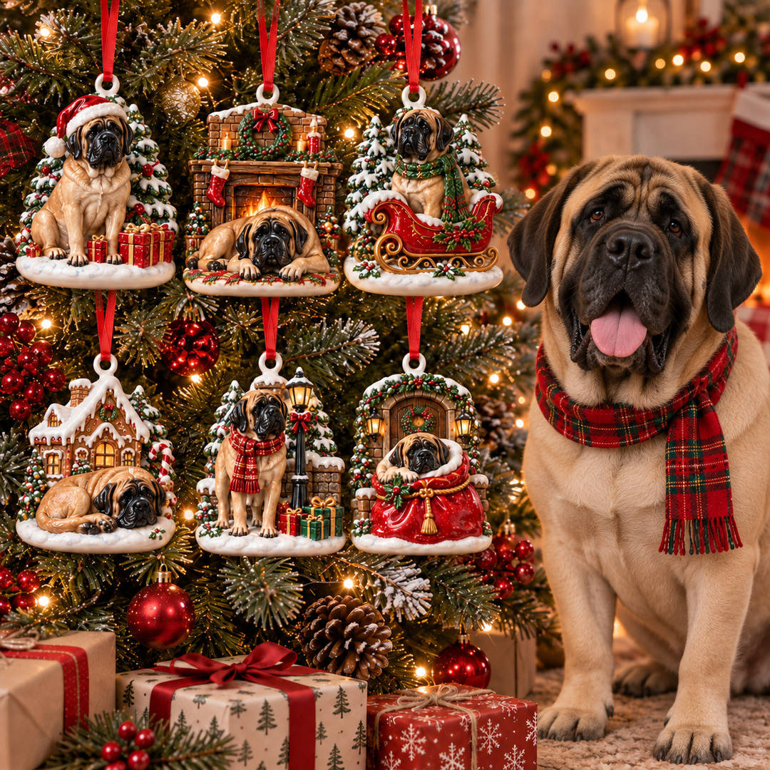 English Mastiff Christmas Acrylic Ornament Gift Set NCU0TM177