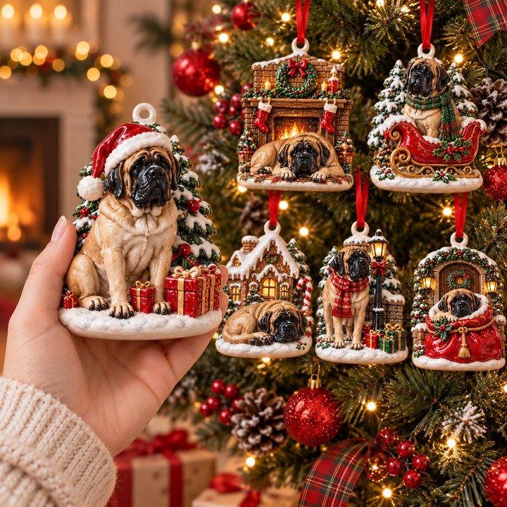 English Mastiff Christmas Acrylic Ornament Gift Set NCU0TM177