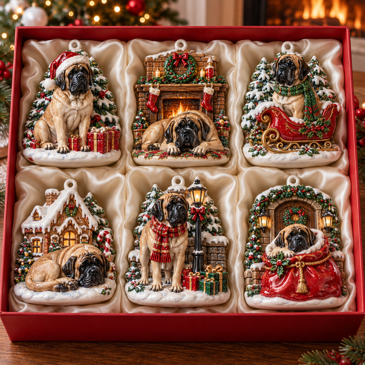 English Mastiff Christmas Acrylic Ornament Gift Set NCU0TM177