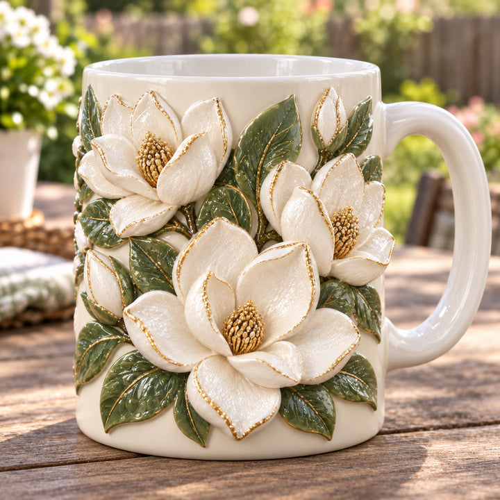 Ethereal Magnolia 3D Effect Printed Accent Mug NCU0HT279
