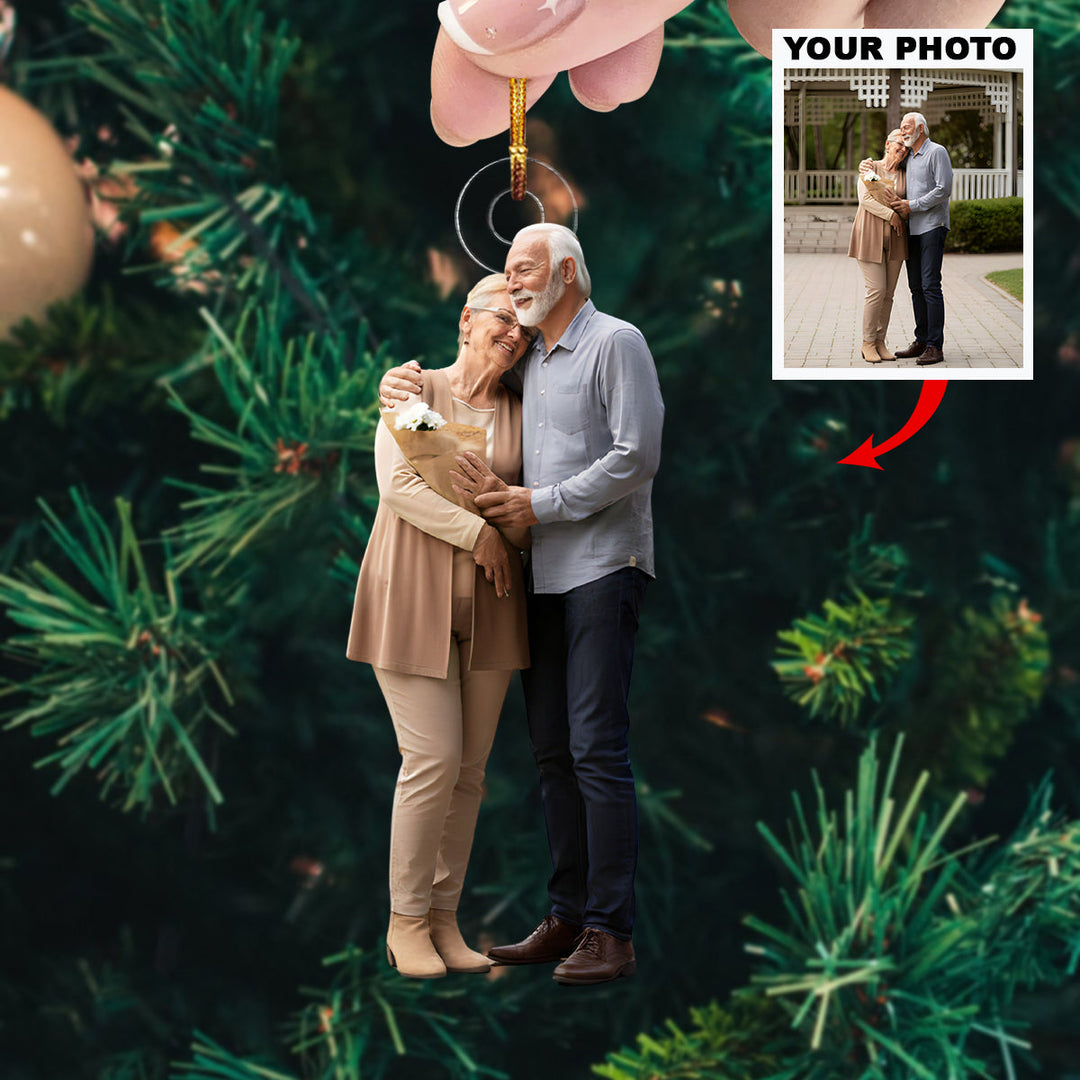 Everlasting Devotion - Personalized Photo Mica Ornament - Christmas Gift For Grandparents and Family Members