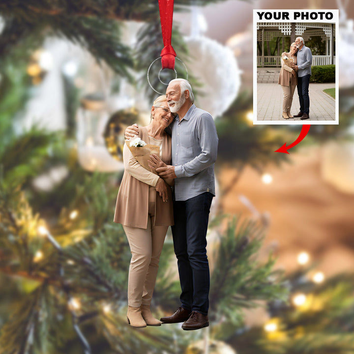 Everlasting Devotion - Personalized Photo Mica Ornament - Christmas Gift For Grandparents and Family Members