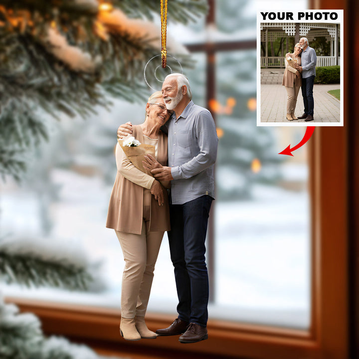 Everlasting Devotion - Personalized Photo Mica Ornament - Christmas Gift For Grandparents and Family Members