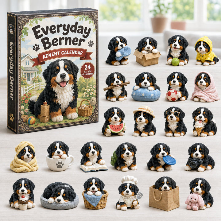CHRISTMAS KICKOFF 40% OFF - Everyday Berner Advent Calendar 2026 - 24-Day Festive Countdown, Acrylic Charms Blind Box - Gift For Bernese Mountain Dog Lovers AC0HA134