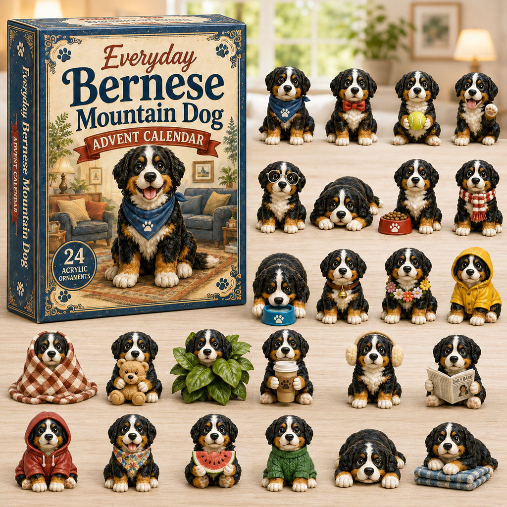 CHRISTMAS KICKOFF 40% OFF - Everyday Bernese Mountain Dog Advent Calendar 2026 - 24-Day Festive Countdown, Acrylic Charms Blind Box - Gift For Bernese Mountain Dog Lovers AC0NT114
