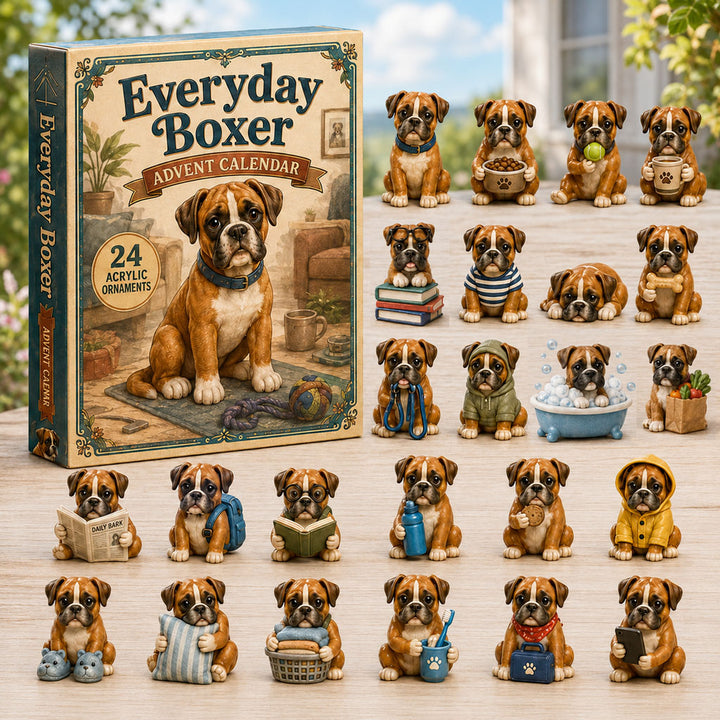 CHRISMAST KICKOFF 40% OFF - Everyday Boxer Advent Calendar 2026 - 24-Day Festive Countdown, Acrylic Charms Blind Box - Gift For Boxer Lovers AC0NT179