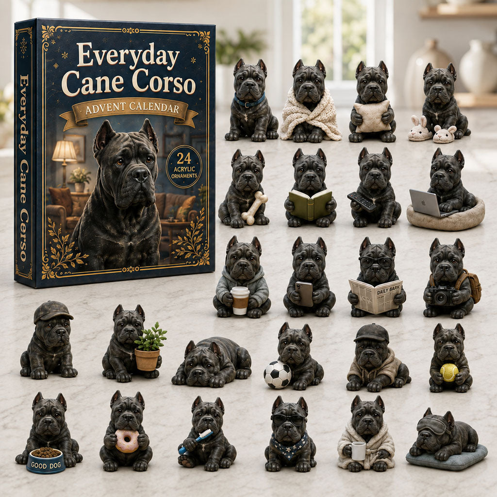 CHRISTMAS KICKOFF 40% OFF - Everyday Cane Corso Advent Calendar 2026 - 24-Day Festive Countdown, Acrylic Charms Blind Box - Gift For Cane Corso Lovers AC0NT204