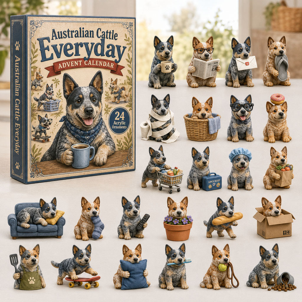 CHRISTMAS KICKOFF 40% OFF - Everyday Cattle Dog Advent Calendar 2026 - 24-Day Festive Countdown, Acrylic Charms Blind Box - Gift For Dog Lovers AC0TH234