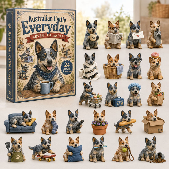 CHRISTMAS KICKOFF 40% OFF - Everyday Cattle Dog Advent Calendar 2026 - 24-Day Festive Countdown, Acrylic Charms Blind Box - Gift For Dog Lovers AC0TH234
