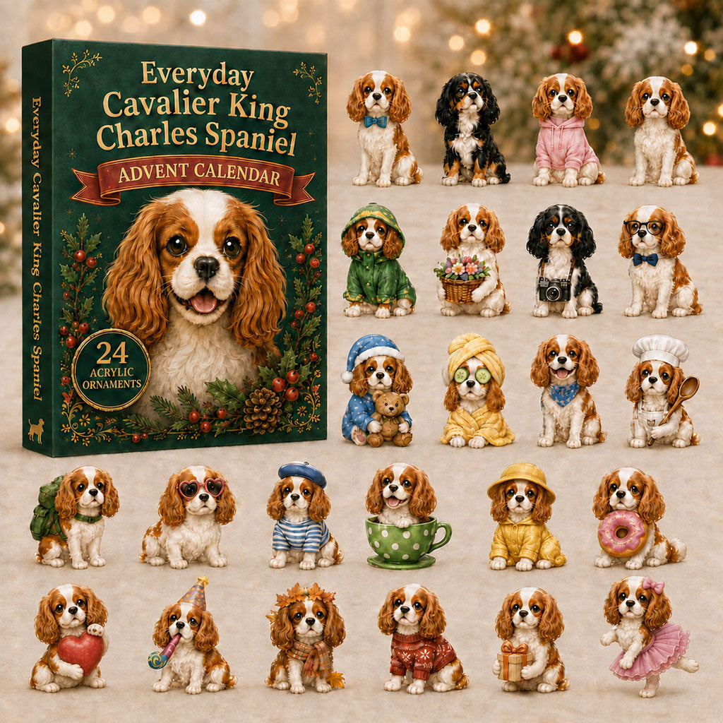 CHRISTMAS KICKOFF 40% OFF - Everyday Cavalier King Charles Spaniel Advent Calendar 2026 - 24-Day Festive Countdown, Acrylic Charms Blind Box - Gift For Dog Lovers AC0NT089