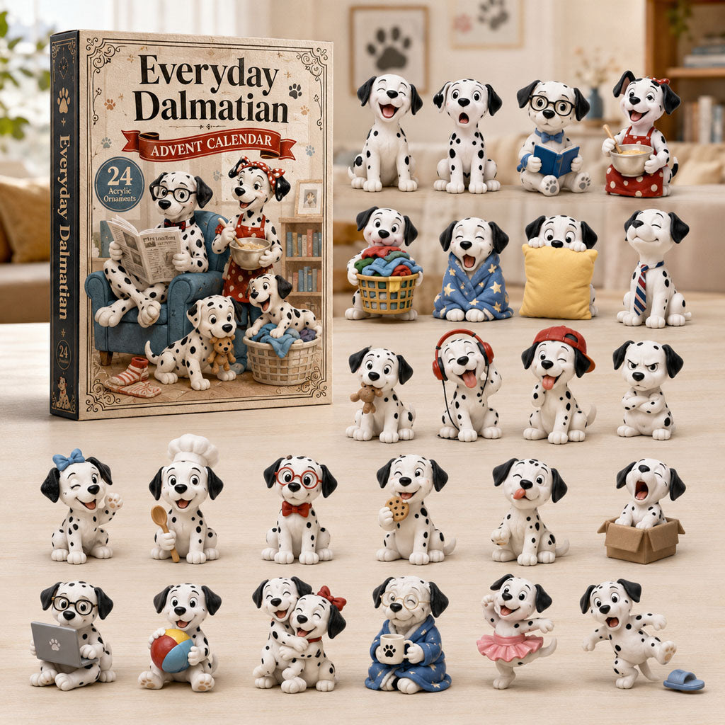 CHRISMAST KICKOFF 40% OFF - Everyday Dalmatian Advent Calendar 2026 - 24-Day Festive Countdown, Acrylic Charms Blind Box - Gift For Dog Lovers AC0TH125