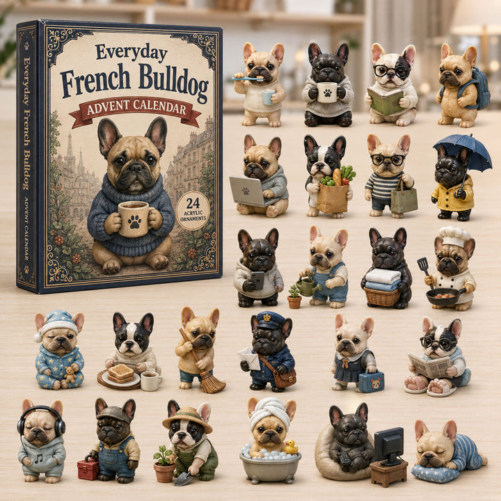 CHRISTMAS KICKOFF 40% OFF - Everyday French Bulldog Advent Calendar 2026 - 24-Day Festive Countdown, Acrylic Charms Blind Box - Gift For Dog Lovers AC0NT083