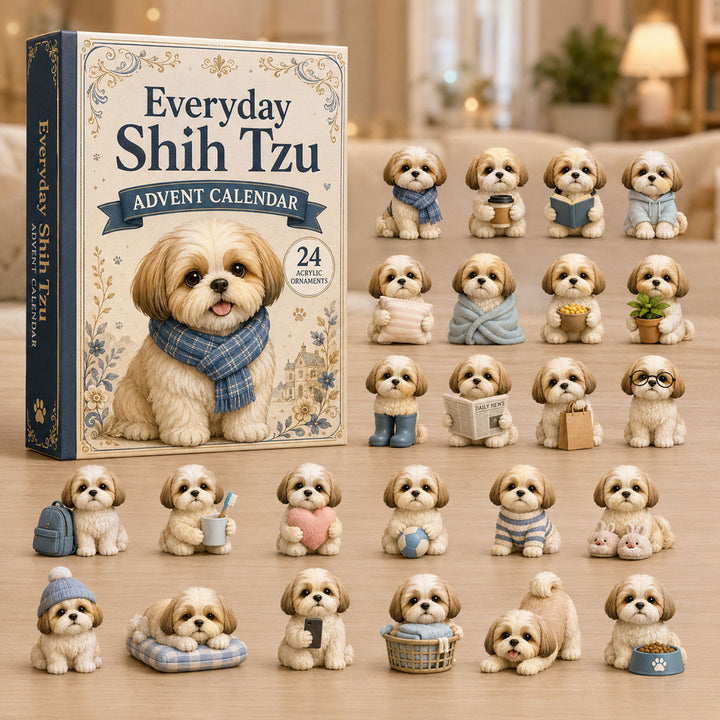 CHRISTMAS KICKOFF 40% OFF - Everyday Shih Tzu Advent Calendar 2026 - 24-Day Festive Countdown, Acrylic Charms Blind Box - Gift For Shih Tzu Lovers AC0NT158