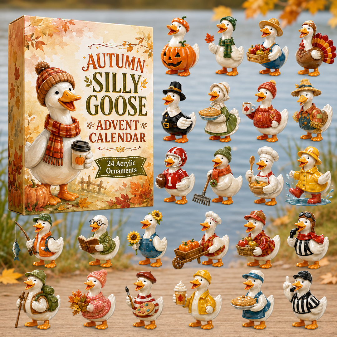 FALL KICKOFF 40% OFF - Autumn Silly Goose Advent Calendar 2026 - 24 Day Festive Countdown, Acrylic Charms Blind Box - Gift For Goose Lovers