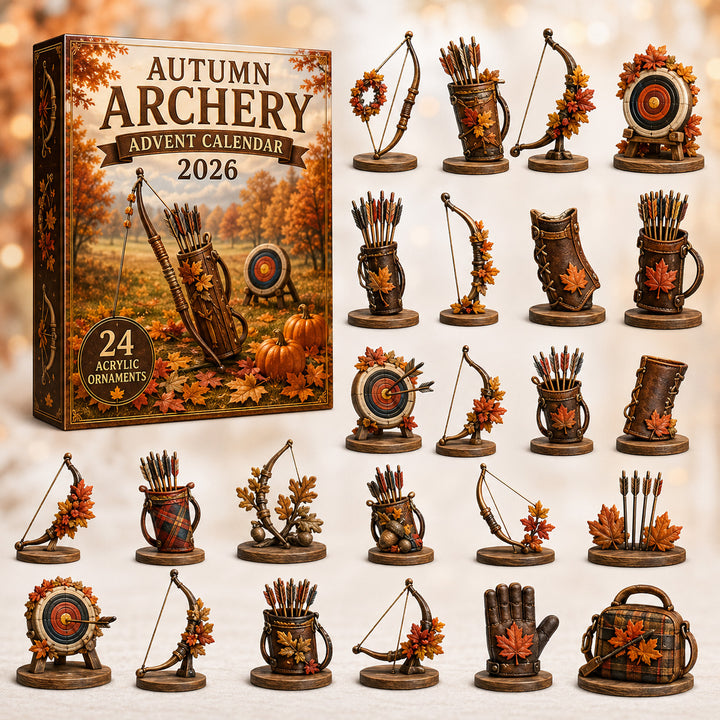 FALL SEASON KICKOFF 40% OFF - Autumn Archery Advent Calendar 2026 - 24-Day Festive Countdown, Acrylic Charms Blind Box - Gift For Archery Lovers AC0HT331