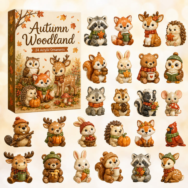 FALL SEASON KICKOFF 40% OFF - Autumn Woodland Animals Advent Calendar 2026 - 24-Day Festive Countdown, Acrylic Charms Blind Box - Gift For Woodland Lovers, Family Members