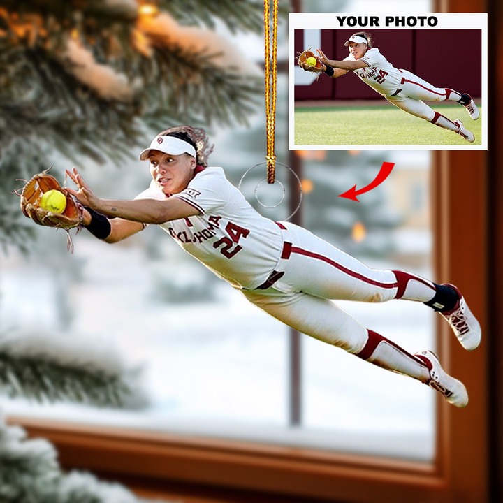 Fielding Focus - Personalized Photo Mica Ornament - Christmas Gift For Baseball Players, Baseball Lovers