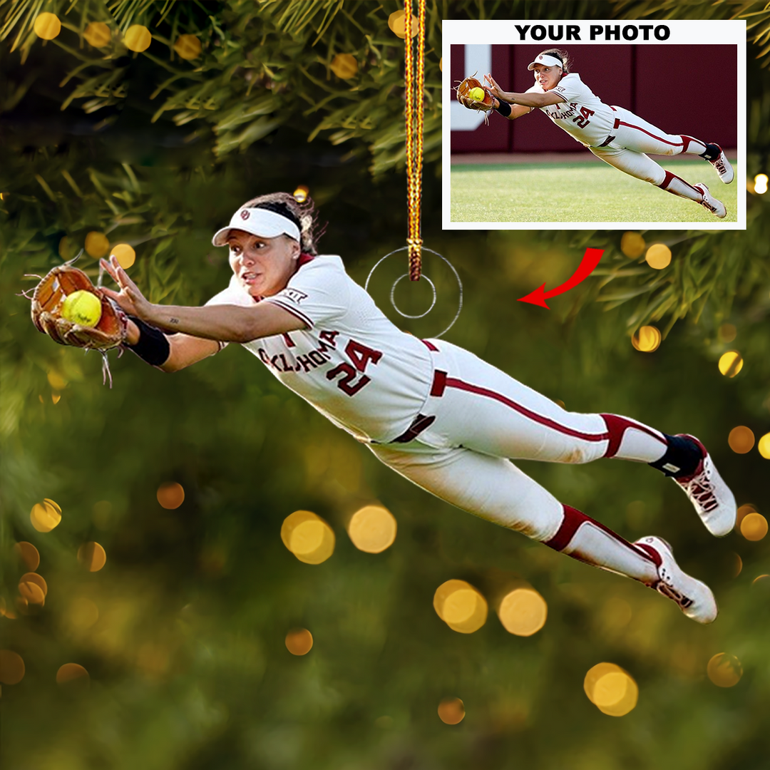 Fielding Focus - Personalized Photo Mica Ornament - Christmas Gift For Baseball Players, Baseball Lovers