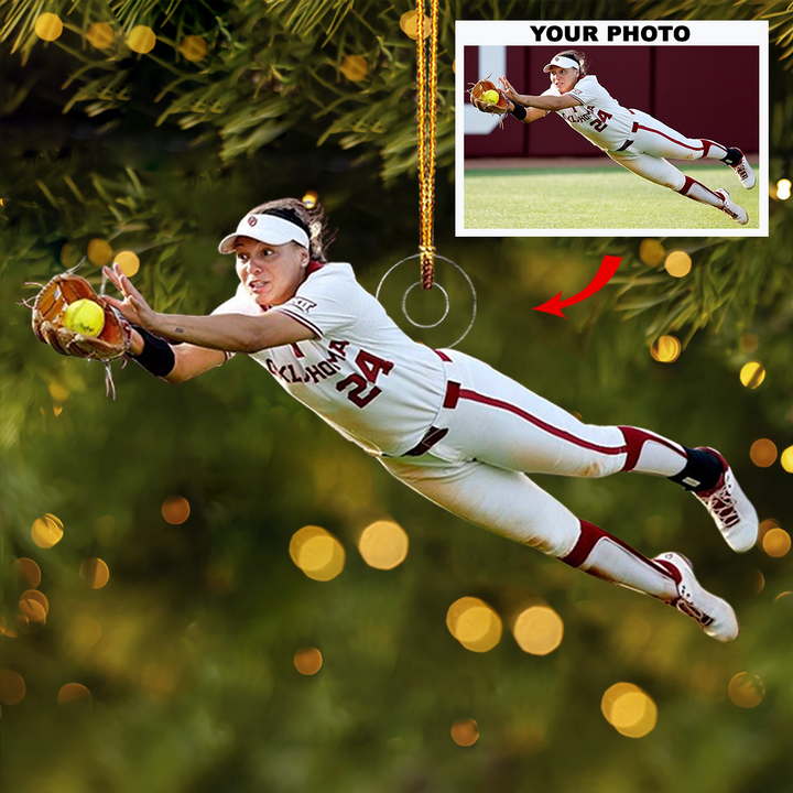 Fielding Focus - Personalized Photo Mica Ornament - Christmas Gift For Baseball Players, Baseball Lovers