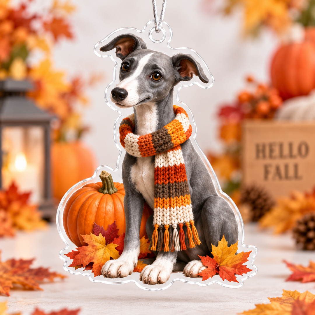 Fall Greyhound Mica Ornament NCU0NT110