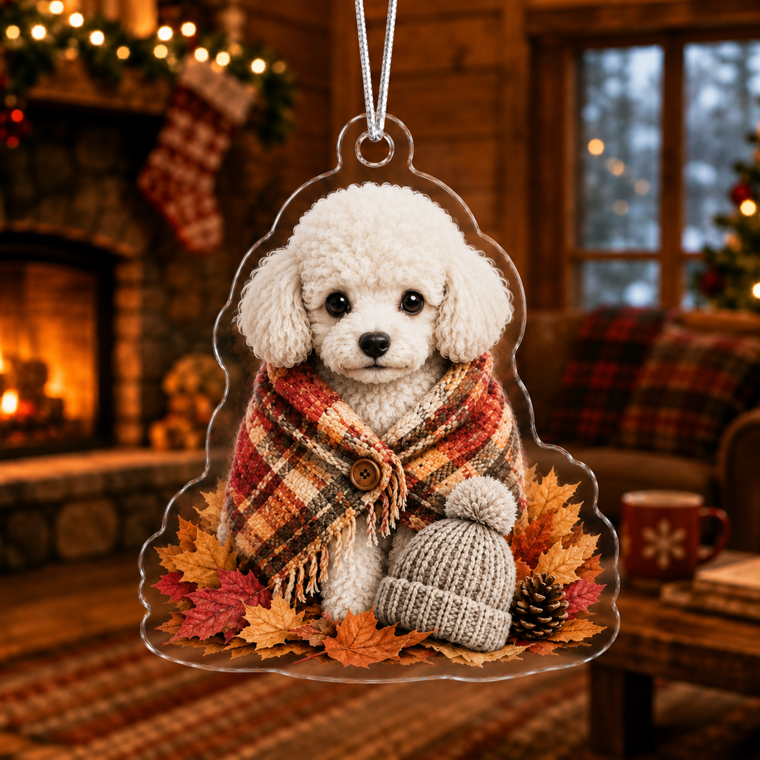 Fall Poodle Mica Ornament NCU0NT078