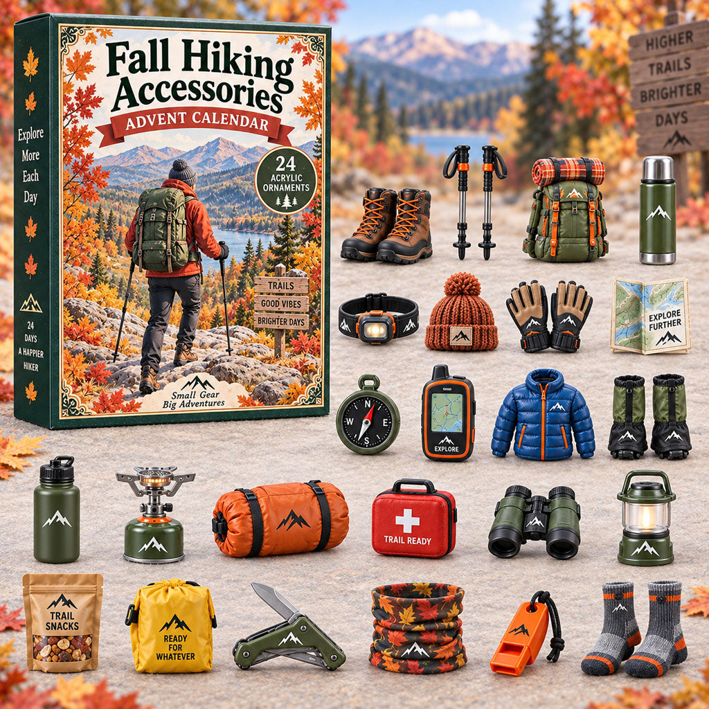 FALL KICKOFF 40% OFF - Fall Hiking Accessories Advent Calendar 2026 - 24-Day Festive Countdown, Acrylic Charms Blind Box - Gift For Hiking Lovers AC0NT261