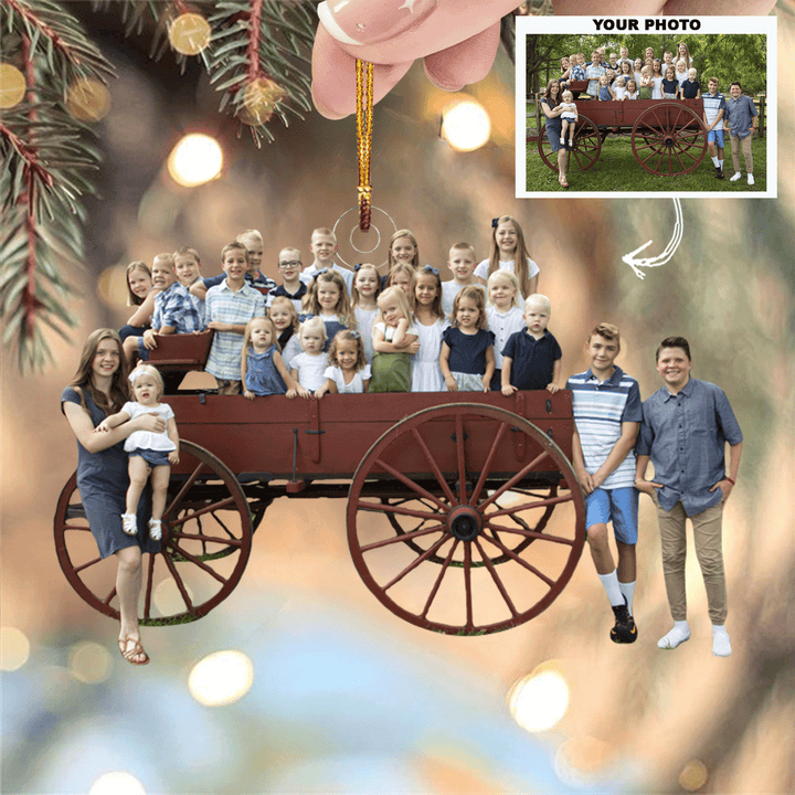 Family Love And Joy - Personalized Photo Mica Ornament - Gift For Family Members
