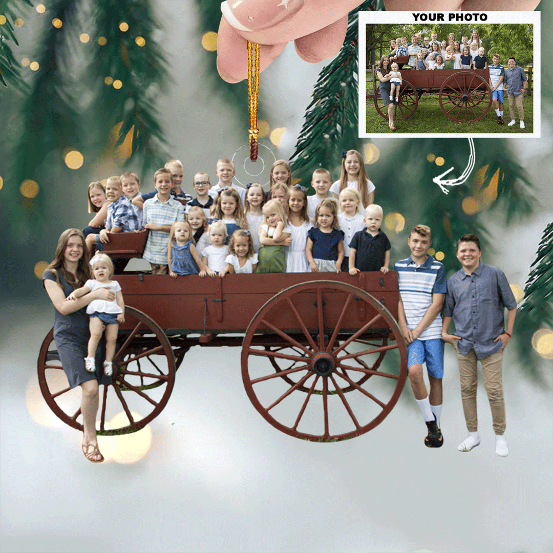 Family Love And Joy - Personalized Photo Mica Ornament - Gift For Family Members