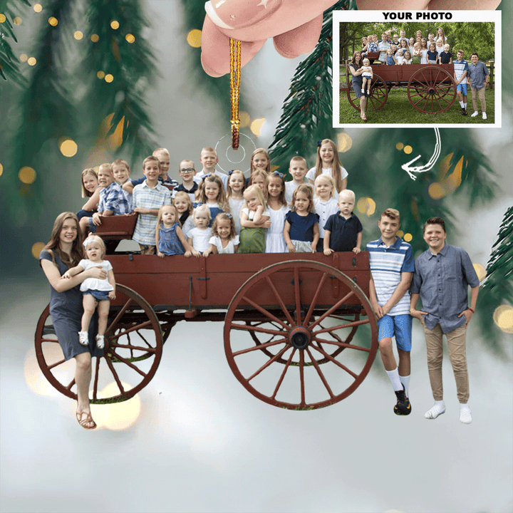 Family Love And Joy - Personalized Photo Mica Ornament - Gift For Family Members