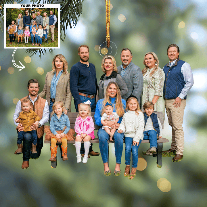 Family Moments - Personalized Photo Mica Ornament - Gift For Family Members