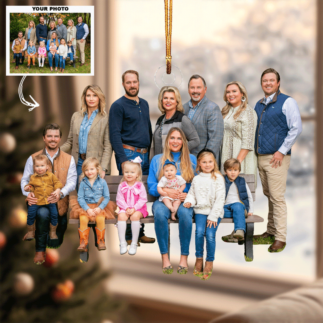 Family Moments - Personalized Photo Mica Ornament - Gift For Family Members