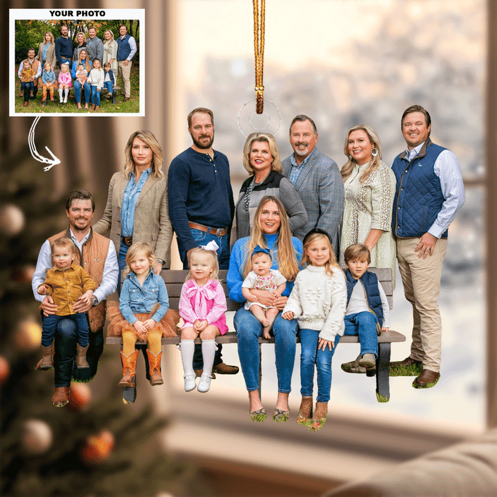 Family Moments - Personalized Photo Mica Ornament - Gift For Family Members