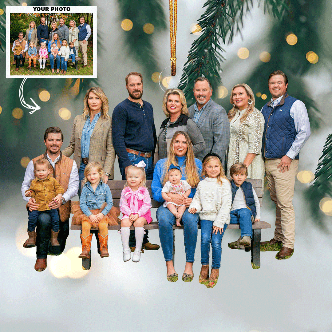 Family Moments - Personalized Photo Mica Ornament - Gift For Family Members