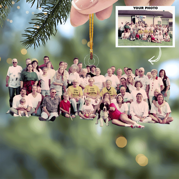 Family Moments Captured - Personalized Photo Mica Ornament - Gift For Family Members