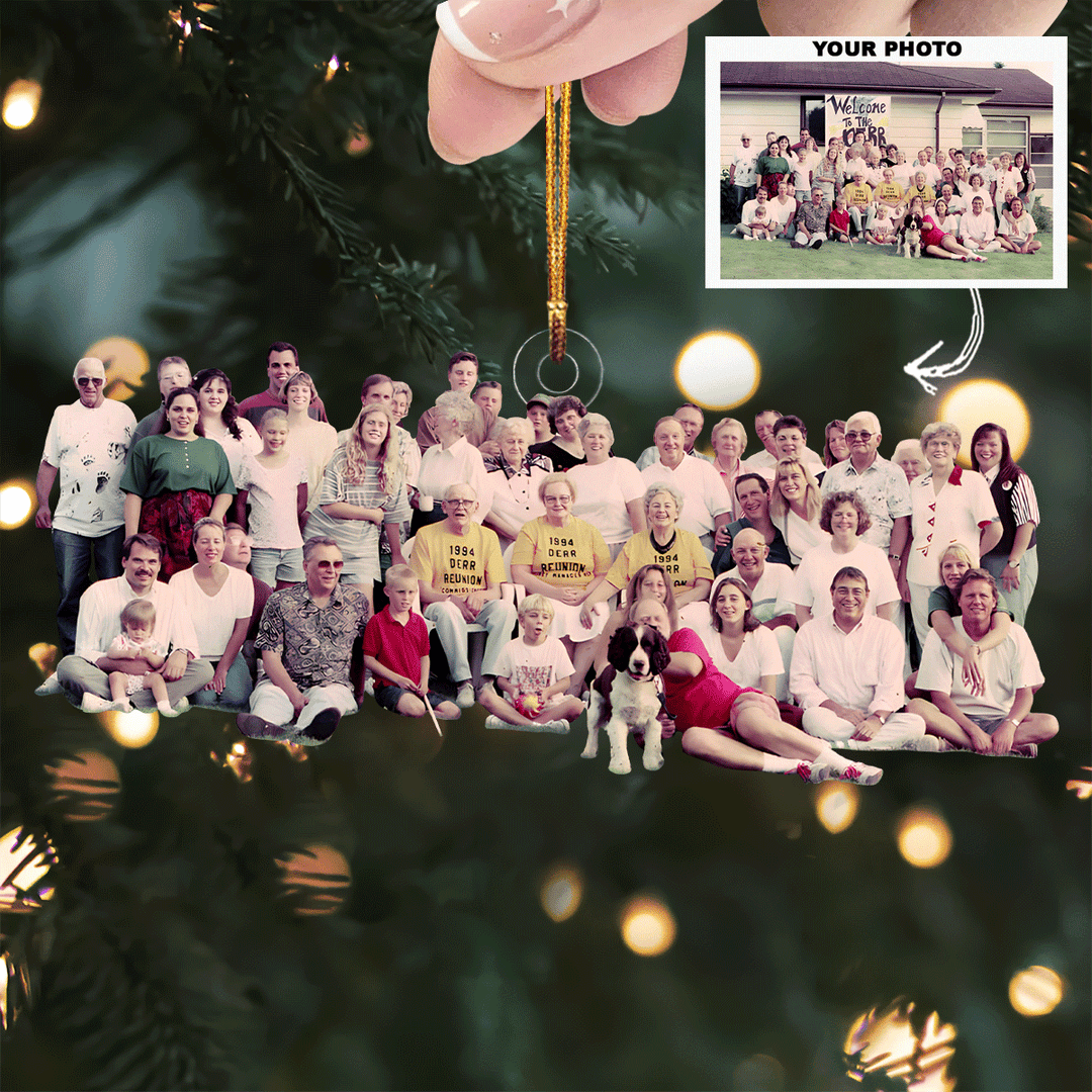 Family Moments Captured - Personalized Photo Mica Ornament - Gift For Family Members