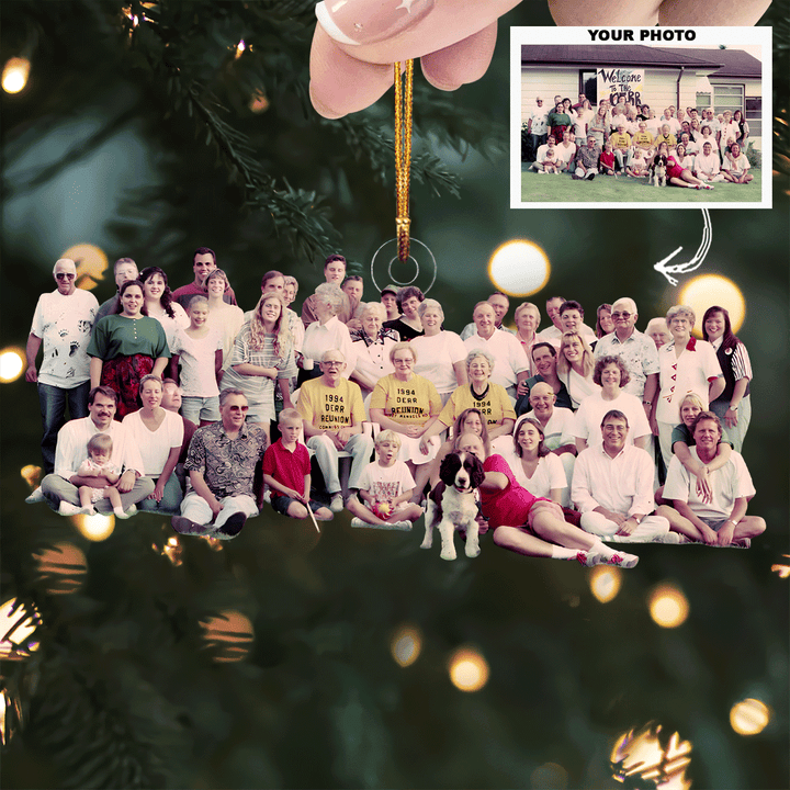 Family Moments Captured - Personalized Photo Mica Ornament - Gift For Family Members