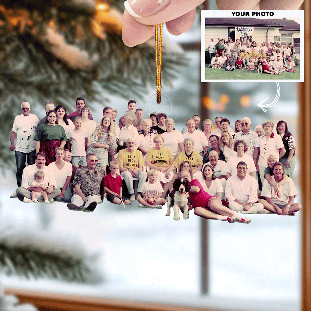 Family Moments Captured - Personalized Photo Mica Ornament - Gift For Family Members