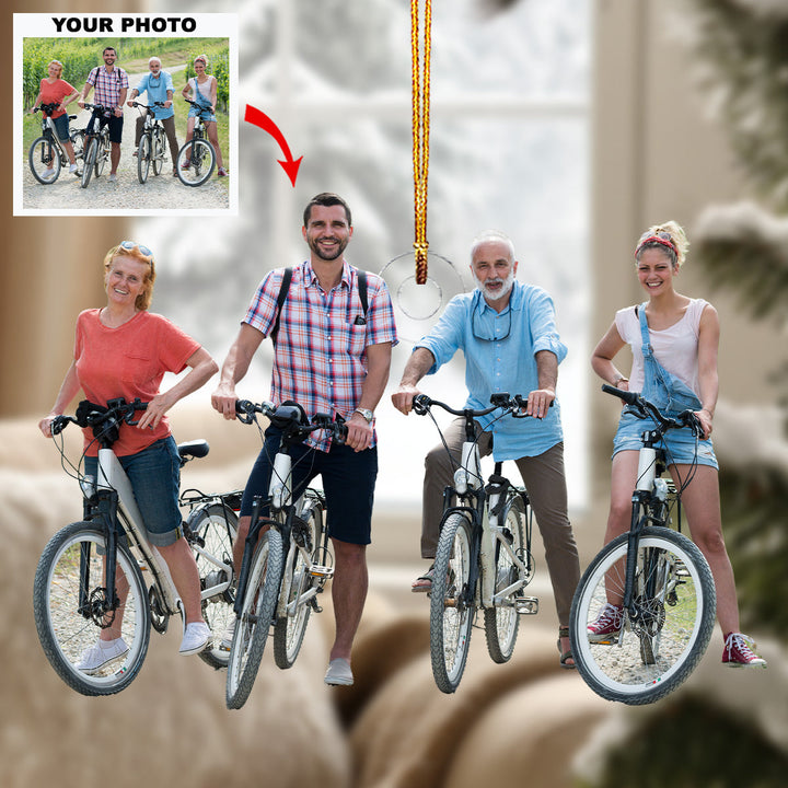Family Ride - Personalized Photo Mica Ornament - Gift For Family, Family Members