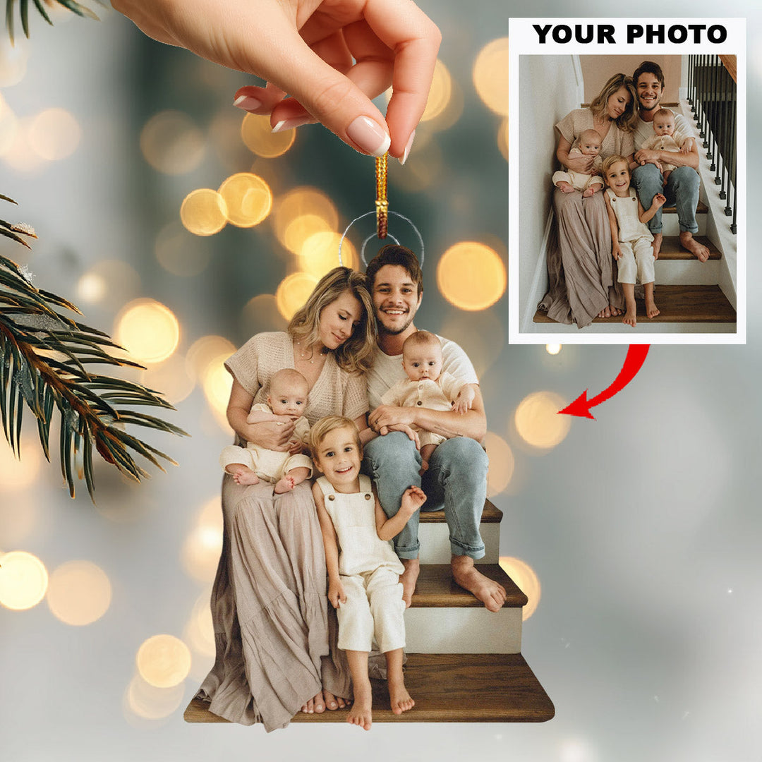 Family Dream Time - Personalized Photo Mica Ornament - Christmas Gift For Family Members