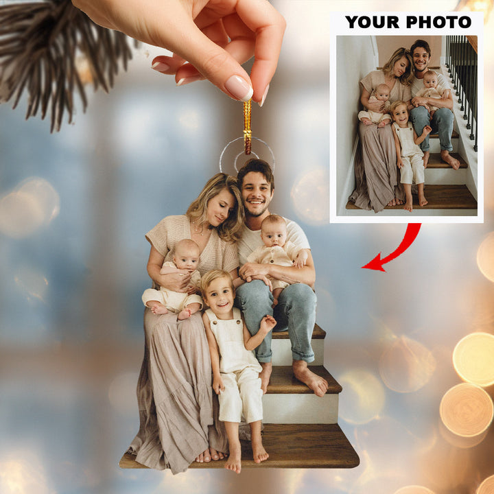 Family Dream Time - Personalized Photo Mica Ornament - Christmas Gift For Family Members