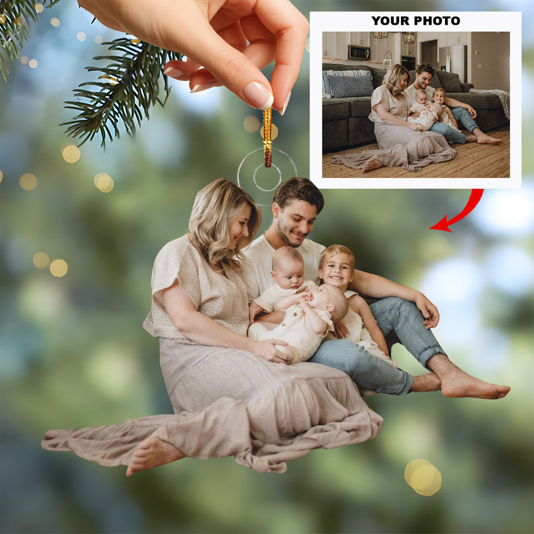 Family Love Togetherness - Personalized Photo Mica Ornament - Christmas Gift For Family Members