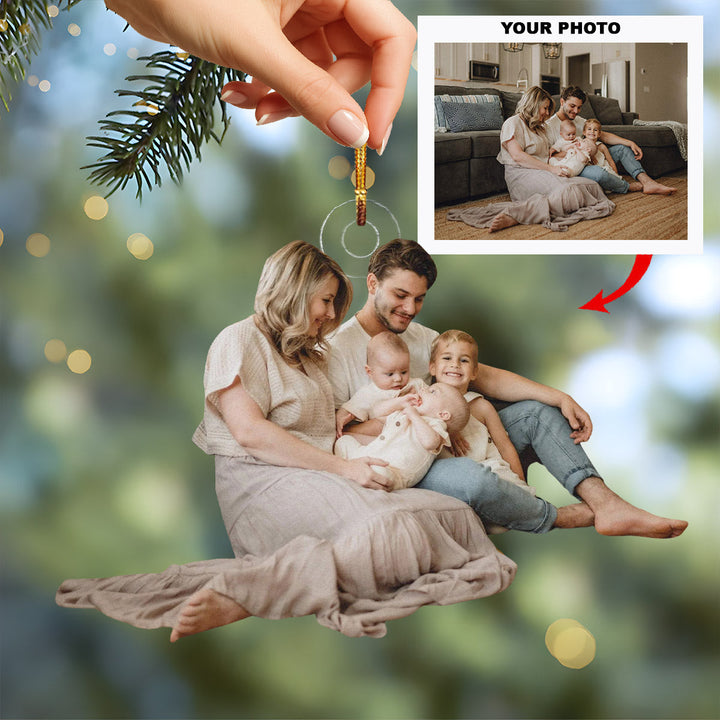 Family Love Togetherness - Personalized Photo Mica Ornament - Christmas Gift For Family Members