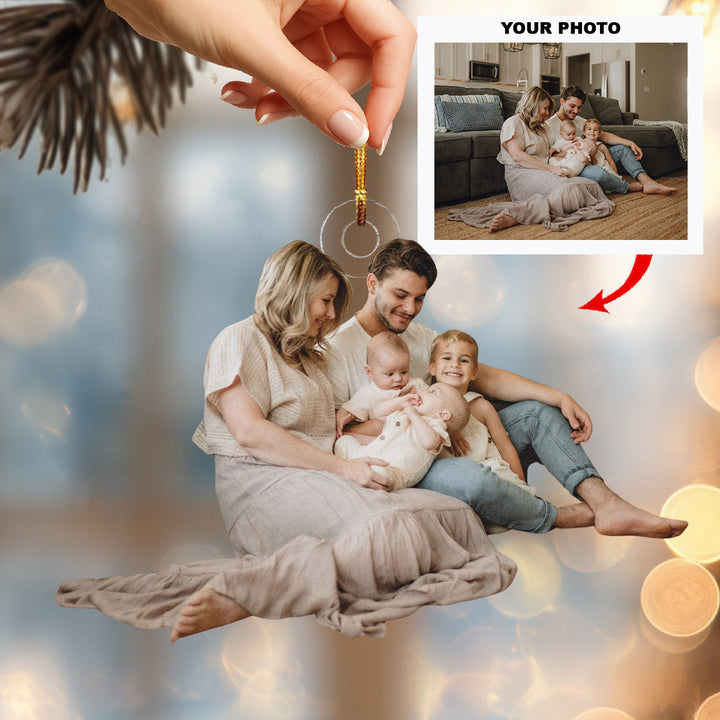 Family Love Togetherness - Personalized Photo Mica Ornament - Christmas Gift For Family Members