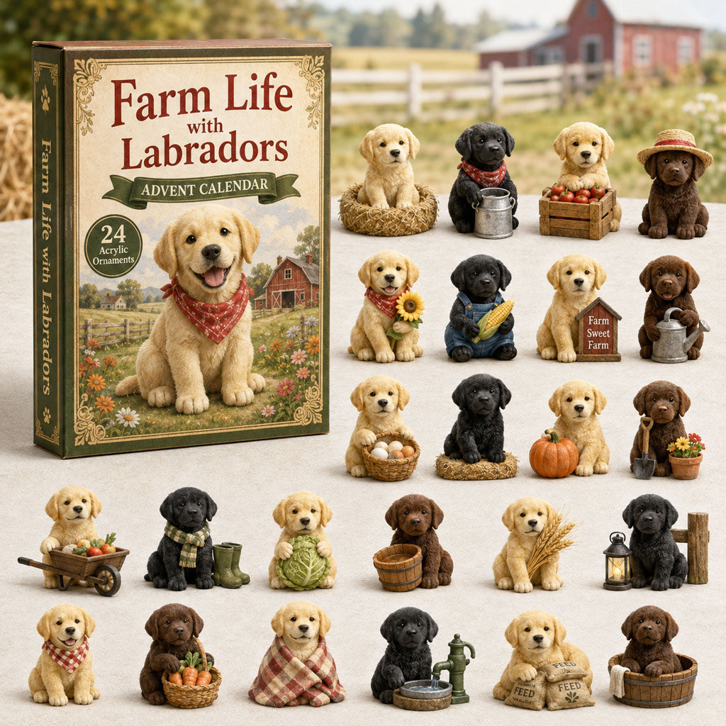 CHRISTMAS KICKOFF 40% OFF - Farm Life Labrador Advent Calendar 2026 - 24-Day Festive Countdown, Acrylic Charms Blind Box - Gift For Labrador Lovers AC0TH026