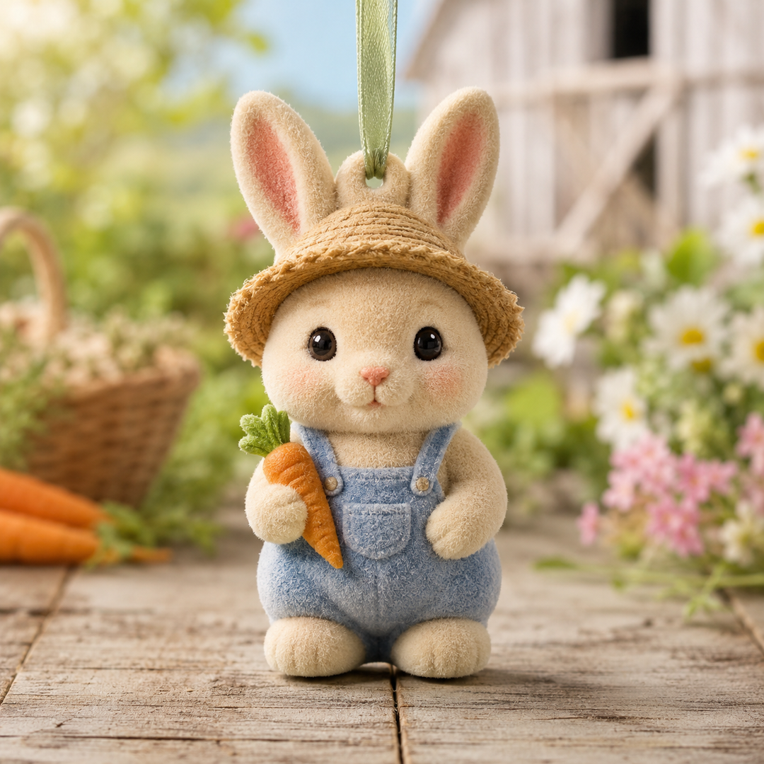 Farmer Bunny Mica Ornament NCU0TM039