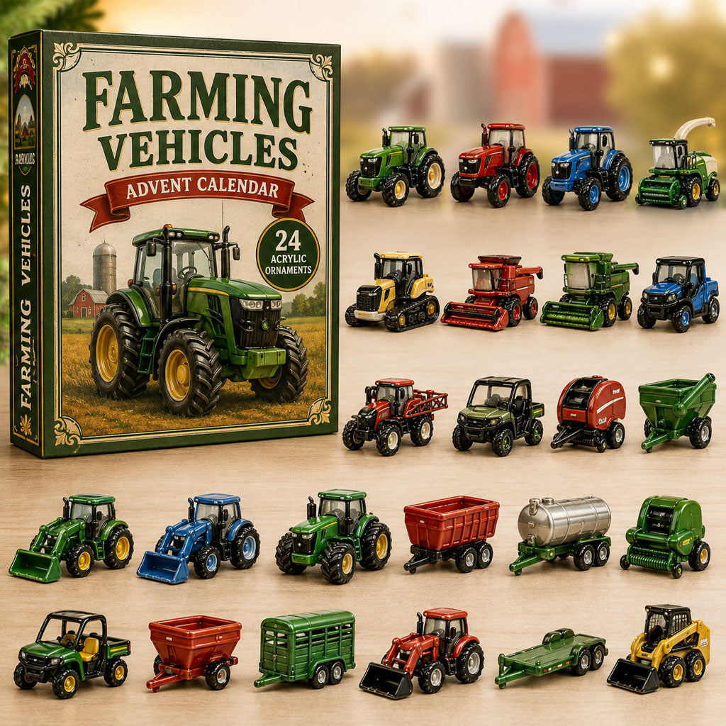 CHRISMAST KICKOFF 40% OFF - Farming Vehicles World Advent Calendar 2026 - 24-Day Festive Countdown, Acrylic Charms Blind Box - Gift For Vehicle Lovers AC0TM222