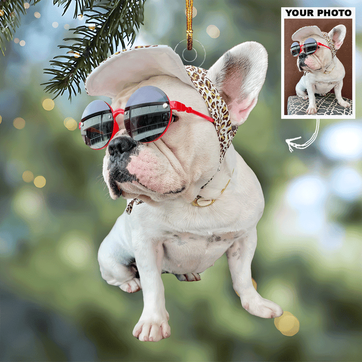 Fashion Icon - Personalized Photo Mica Ornament - Gift For Dog Lovers, Pet Lovers, Dog Mom, Dog Dad