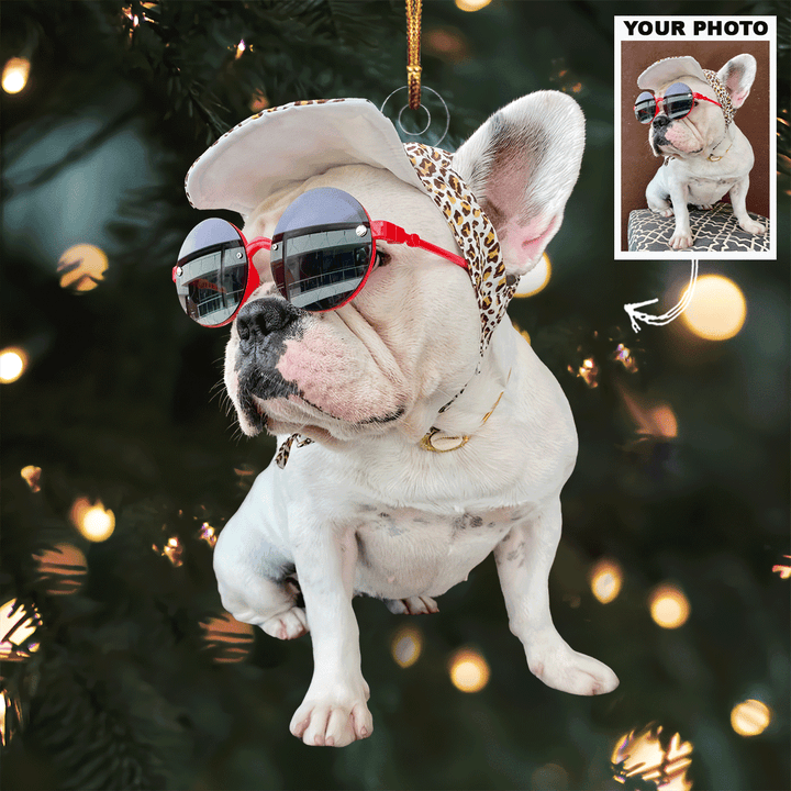 Fashion Icon - Personalized Photo Mica Ornament - Gift For Dog Lovers, Pet Lovers, Dog Mom, Dog Dad