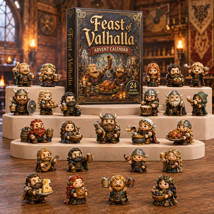CHRISTMAS KICKOFF 40% OFF - Feast of Valhalla Advent Calendar 2026 - 24-Day Festive Countdown, Acrylic Charms Blind Box - Gift For Viking Lovers AC0HA217